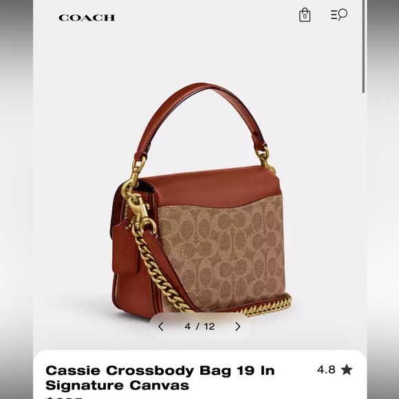 NEW Coach Cassie Crossbody Bag 19 In Signature Canvas w/ Shoulder strap - Picture 5 of 9